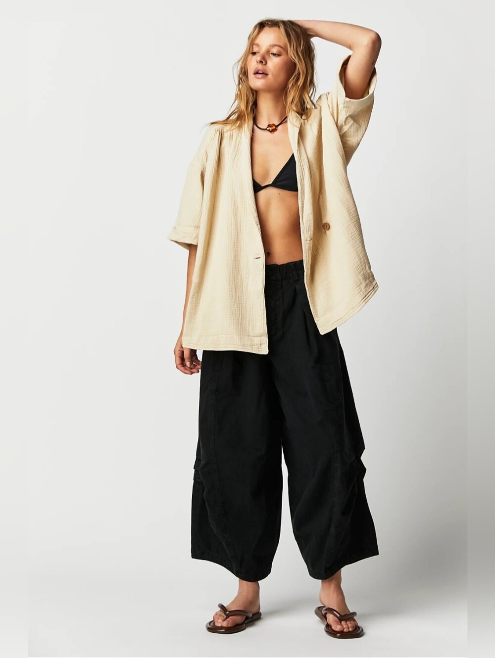 Free People Lou Blazer Shirt - Size XL - NWT - 100% Cotton